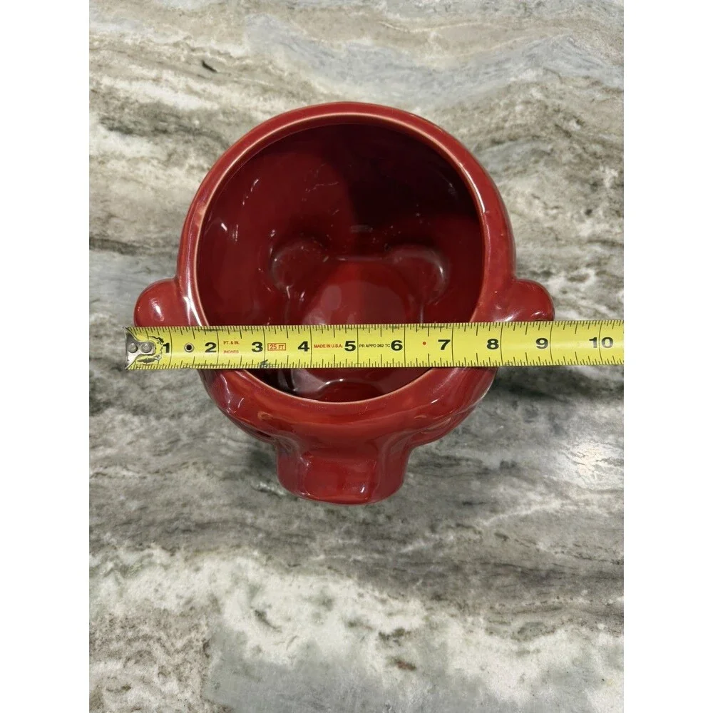 Vintage Red Pig Bowl Planter vase coin  trinket dish Art Pottery